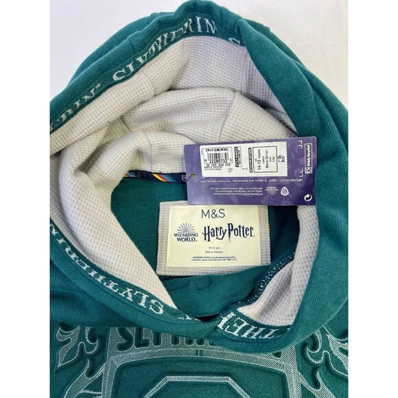 NWT Harry Potter Fleece Hoodie Slytherin Green limited Edition Sz Youth 14-15 - Picture 8 of 9